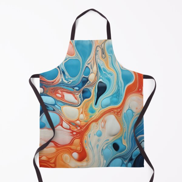Item preview, Flow Painting Marble Blue & Orange designed and sold by Artful3d.