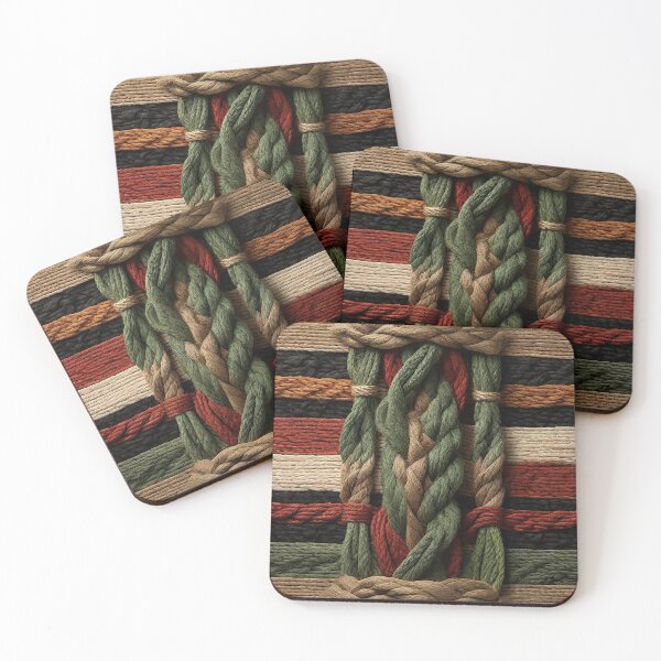 Item preview, Antique multicolor fabric rope imitation texture country style designed and sold by Carlos Gudino.