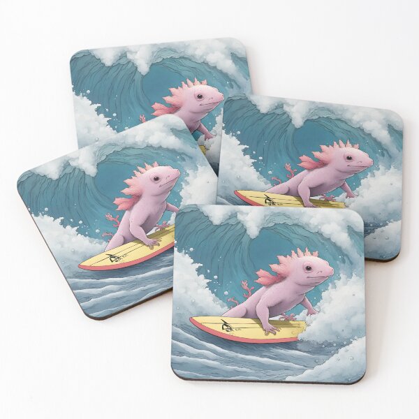 Item preview, Axolotls surfing big waves designed and sold by teacherpeiyuan.