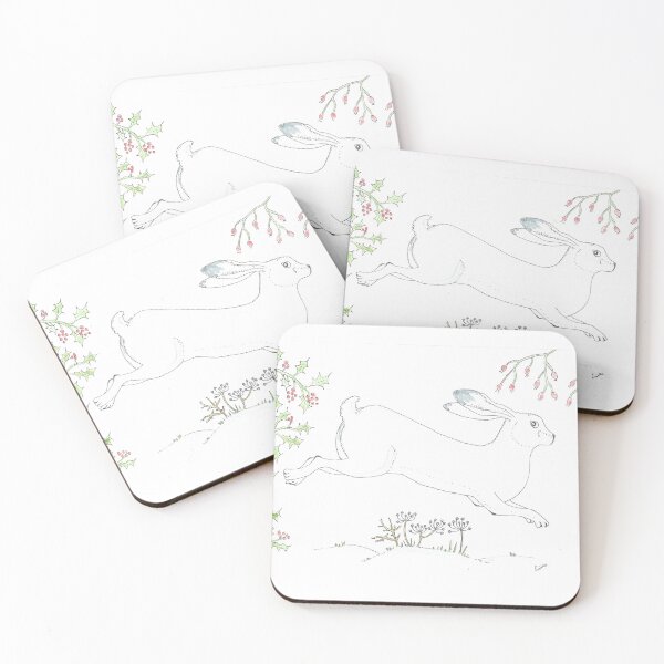 Item preview, White hare with holly designed and sold by GiselleSellier.
