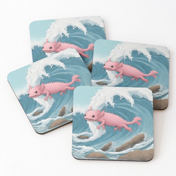 Item preview, Axolotls surfing big waves designed and sold by teacherpeiyuan.