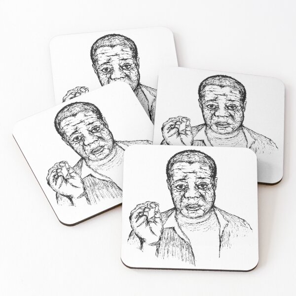 Item preview, Poor Louis Armstrong Black Portrait Pen Drawing Transparent designed and sold by surmind.