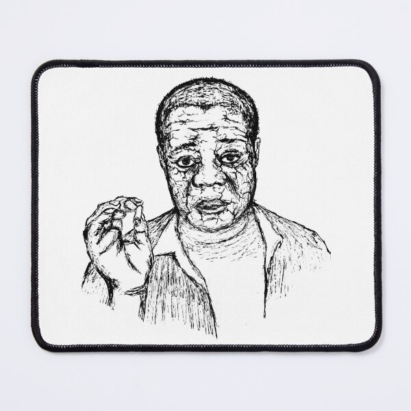 Item preview, Poor Louis Armstrong Black Portrait Pen Drawing Transparent designed and sold by surmind.