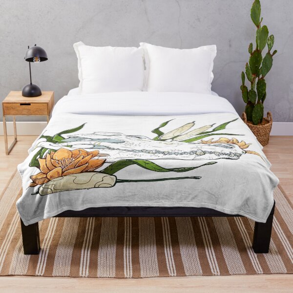 Item preview, Crocodile Skull with Lotus and Cattails designed and sold by MicaelaDawn.