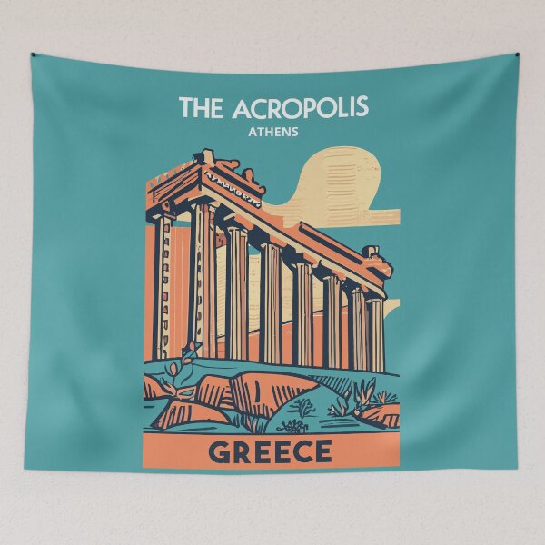Item preview, A Vintage Travel Art of the Acropolis Athens - Greece  designed and sold by GoodOldVintage.