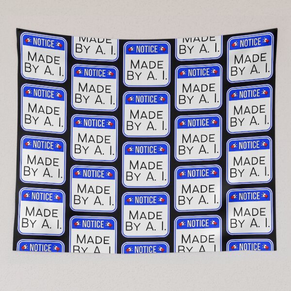 Item preview, NOTICE:  Made By A.I. - funny warning signs designed and sold by DesignsFromTW-S.