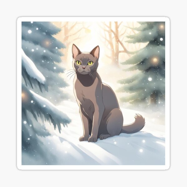 Christmas Burmese cat portrait Sticker