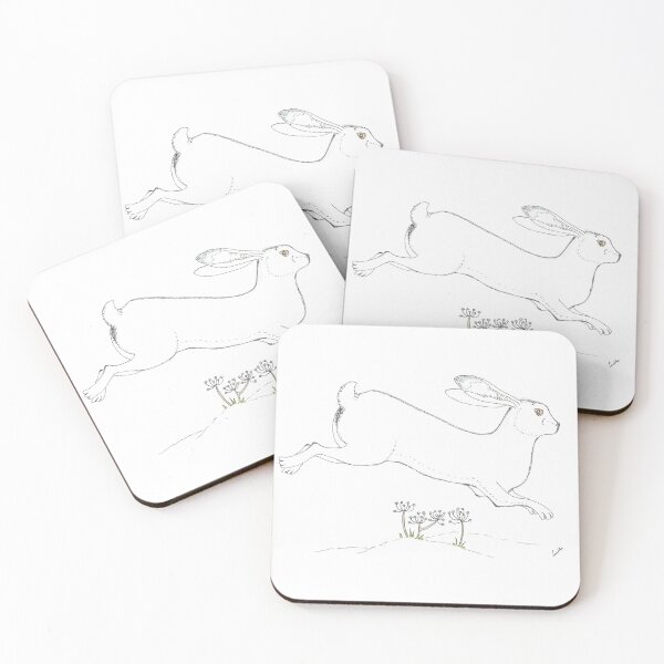 Item preview, White hare leaping designed and sold by GiselleSellier.