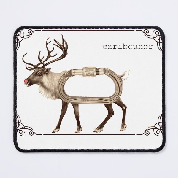 Item preview, Caribouner - Climbing Christmas Pun designed and sold by Outdoorgirl1.