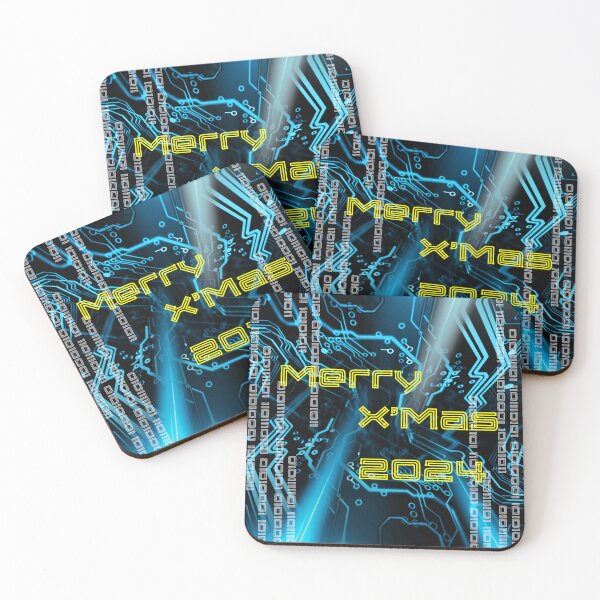 Item preview, Merry X'Mas 2024 Digital Circuit Blue designed and sold by ShioriArt Design.