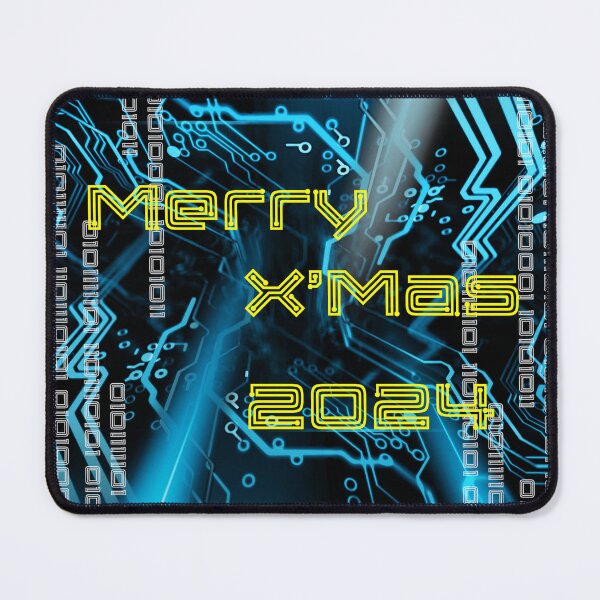 Item preview, Merry X'Mas 2024 Digital Circuit Blue designed and sold by ShioriArt Design.