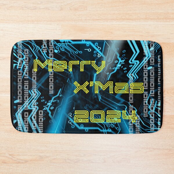 Item preview, Merry X'Mas 2024 Digital Circuit Blue designed and sold by ShioriArt Design.