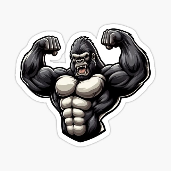 Gorilla Gym Wall Decal Lifting Gorilla Fitness Motivation Muscle