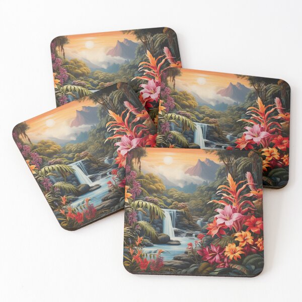 Item preview, Waterfall and Tropical Plants designed and sold by Myra365Art.