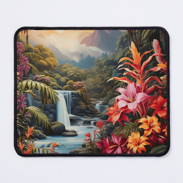 Item preview, Waterfall and Tropical Plants designed and sold by Myra365Art.
