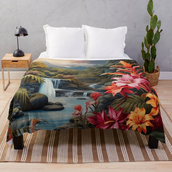 Item preview, Waterfall and Tropical Plants designed and sold by Myra365Art.