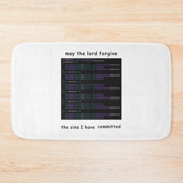 Item preview, Cursed Code "may the lord forgive the sins I have committed" meme designed and sold by Rainy-Racoon.