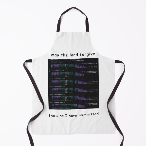 Item preview, Cursed Code "may the lord forgive the sins I have committed" meme designed and sold by Rainy-Racoon.