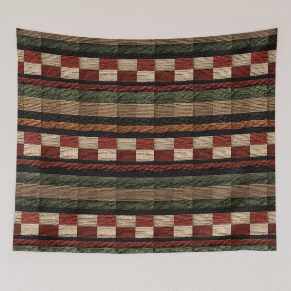 Item preview, Antique multicolor pattern antique rope texture country style designed and sold by Carlos Gudino.