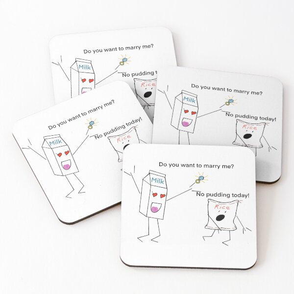 Item preview, The Crazy Milk (Design 3): Proposal Gone Awry - Crazy Milk's Quirky Offer to Rice (Milk Chasing Rice to Make a Rice Pudding) designed and sold by SmartDesignByBB.