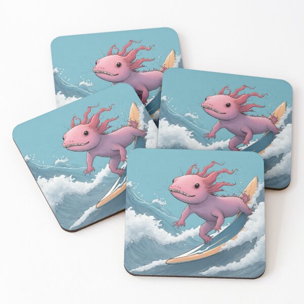 Item preview, Axolotls surfing big waves designed and sold by teacherpeiyuan.
