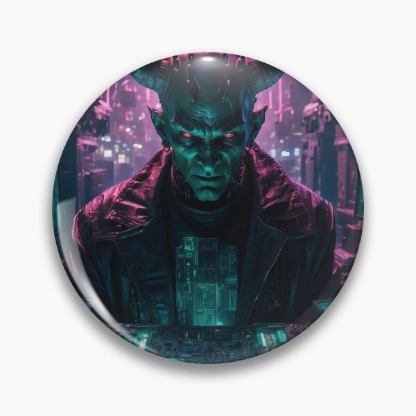 Artikelvorschau, Dark Cyberpunk Temptation: Die Präsenz des Teufels in einer Matrix voller technischer Reize entworfen und verkauft von luminamatrixart.