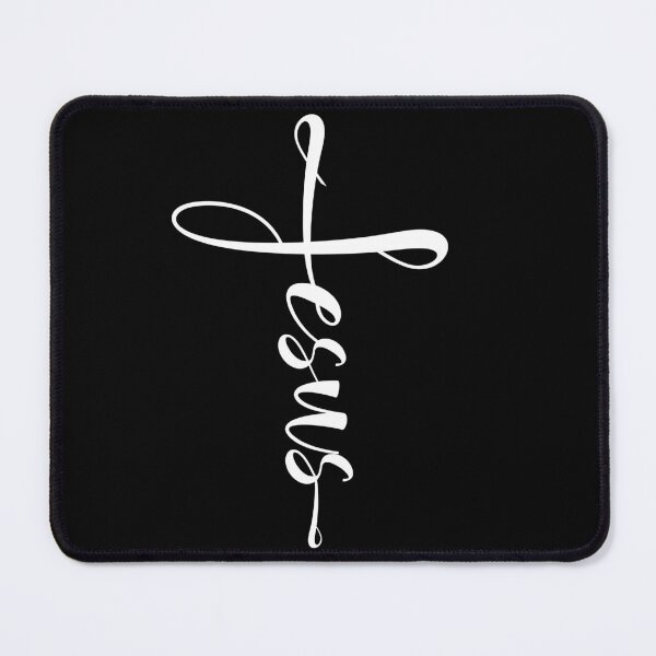 Item preview, Jesus, christian inscription design, cross shape, white designed and sold by Margival.