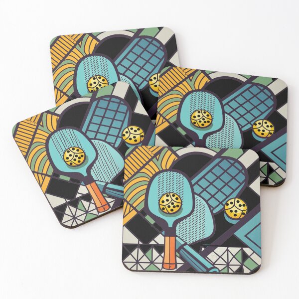 Item preview, Cool Pickleball Paddles and balls and Net Abstract Art designed and sold by Nature's Fancy.