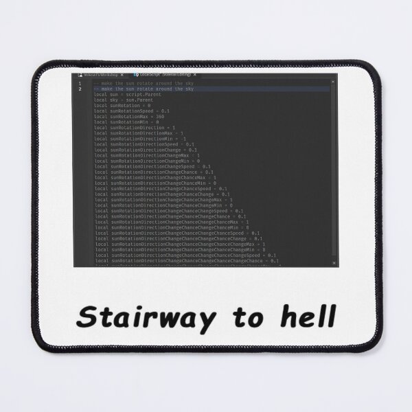 Item preview, Cursed Code "Stairway to hell" meme designed and sold by Rainy-Racoon.