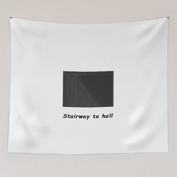 Item preview, Cursed Code "Stairway to hell" meme designed and sold by Rainy-Racoon.