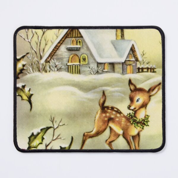 Item preview, Retro happy holidays with house and deer designed and sold by aapshop.