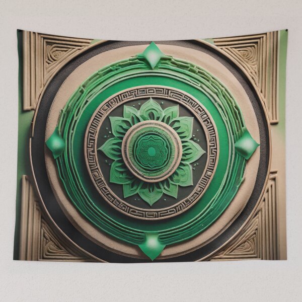 Item preview, Tranquil Zen Mandala - Green Serenity for Meditation designed and sold by SpiritualManda.