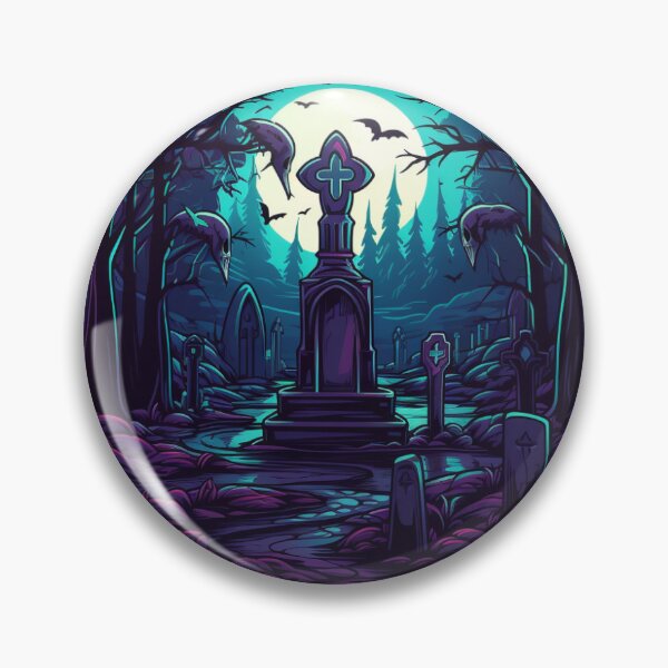 Item preview, Spooky Catholic Graveyard designed and sold by NessasSpookyArt.