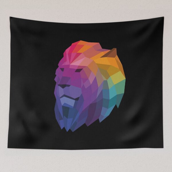 Item preview, Rainbow Geometric Lion Head designed and sold by shaldesign.