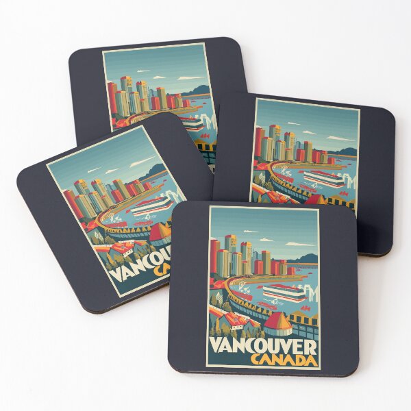 Item preview, A Vintage Travel Art of Vancouver - Canada  designed and sold by GoodOldVintage.