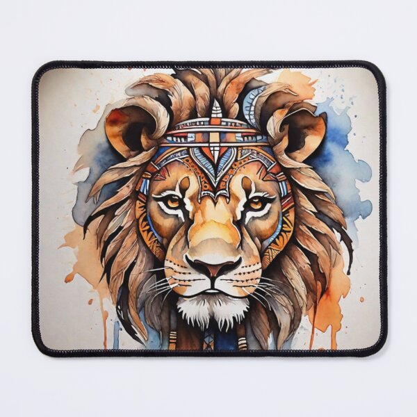 Item preview, lion tribal watercolor designed and sold by shokA Design.