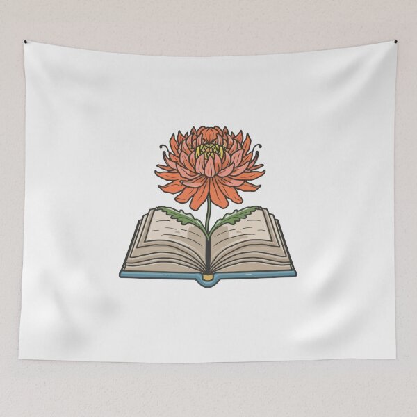 Item preview, Flowers Growing From Book | Orange Chrysanthemum designed and sold by CircinusStore.