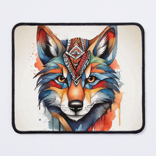Item preview, Wolf tribal watercolor designed and sold by shokA Design.