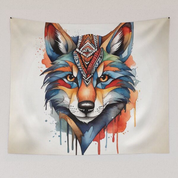 Item preview, Wolf tribal watercolor designed and sold by shokA Design.