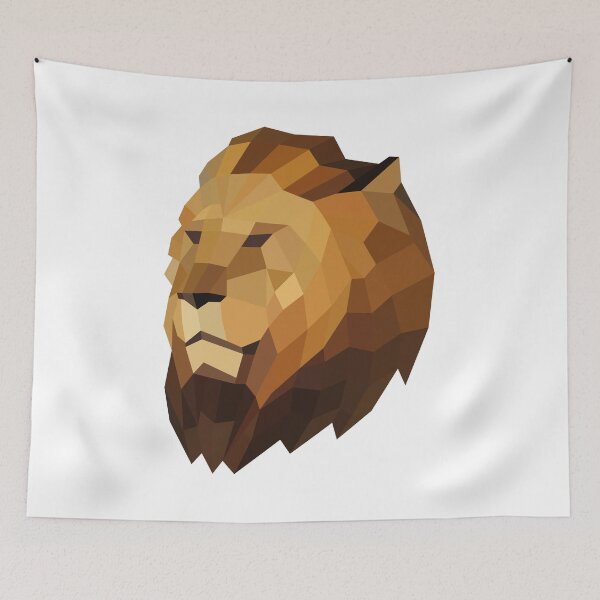 Item preview, Yellow Geometric Lion Head designed and sold by shaldesign.