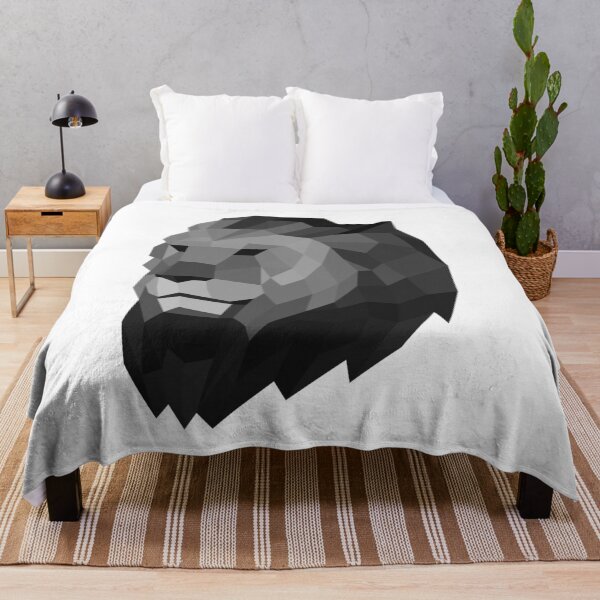Item preview, Grey Geometric Lion Head designed and sold by shaldesign.