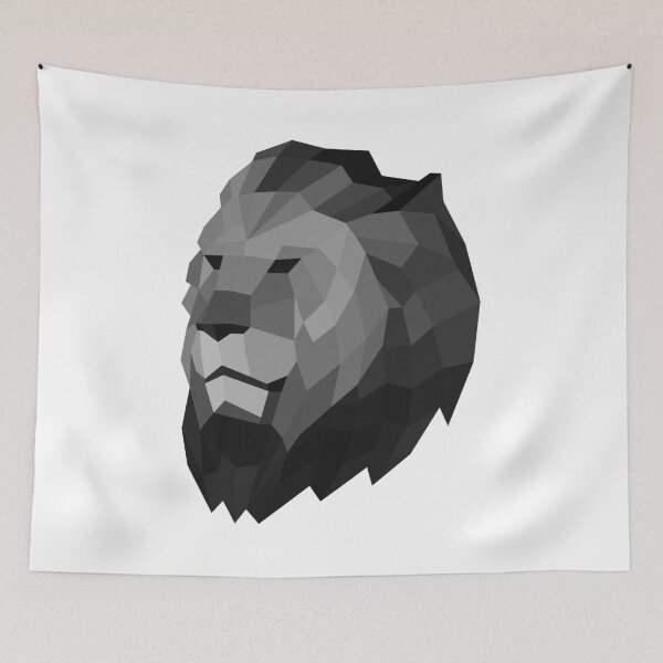Item preview, Grey Geometric Lion Head designed and sold by shaldesign.