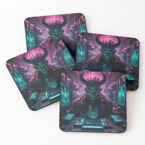 Item preview, Dark Cyberpunk Temptation: The Devil's Presence in a Matrix of Tech Allure designed and sold by luminamatrixart.