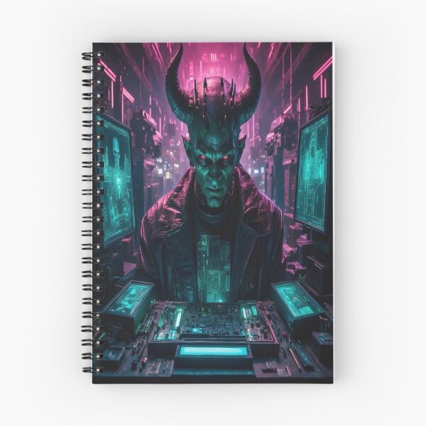 Item preview, Dark Cyberpunk Temptation: The Devil's Presence in a Matrix of Tech Allure designed and sold by luminamatrixart.