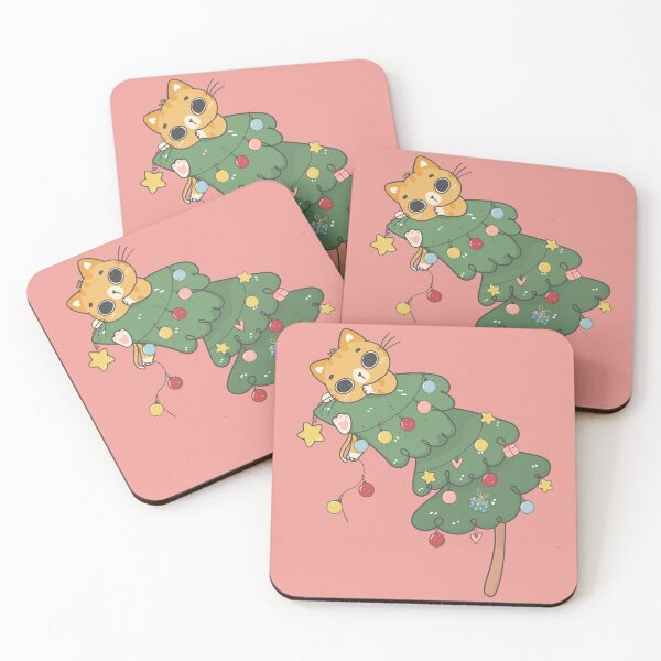 Item preview, Cute Kawaii Cat Christmas Tree Attack designed and sold by ArtMeetsPizza.