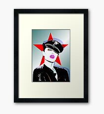 Girl In A Leather Cap Framed Print