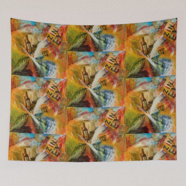 Item preview, Vineyards, collage wine art, with rows of grapes designed and sold by Deb  Breton.