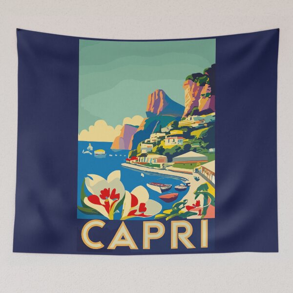 Item preview, A Vintage Travel Art of Capri - Italy  designed and sold by GoodOldVintage.
