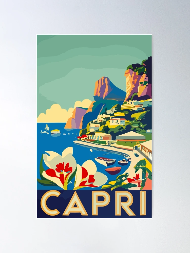 Original vintage poster ITALY CARTHUSIA PERFUME OF CAPRI