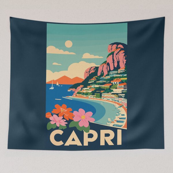 Item preview, A Vintage Travel Art of Capri - Italy  designed and sold by GoodOldVintage.